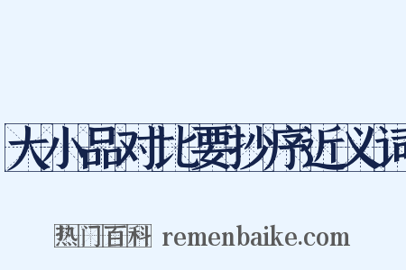 大小品对比要抄序近义词是什么意思的图片